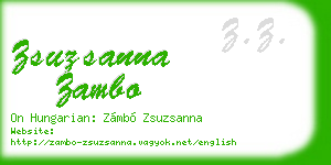 zsuzsanna zambo business card