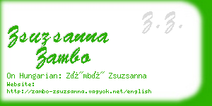 zsuzsanna zambo business card